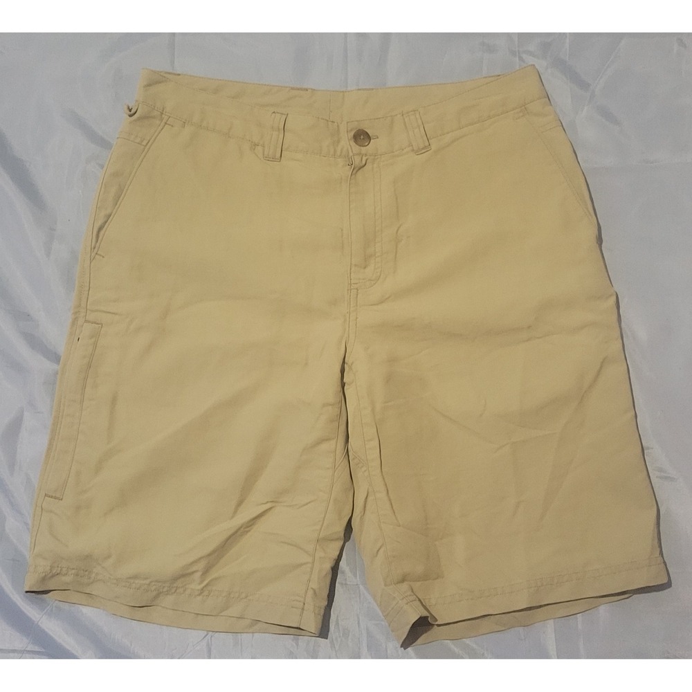 REI Men's Size 32 Chino Shorts Tan Khaki Hiking‎ Outdoor Casual Side Zip Pocket